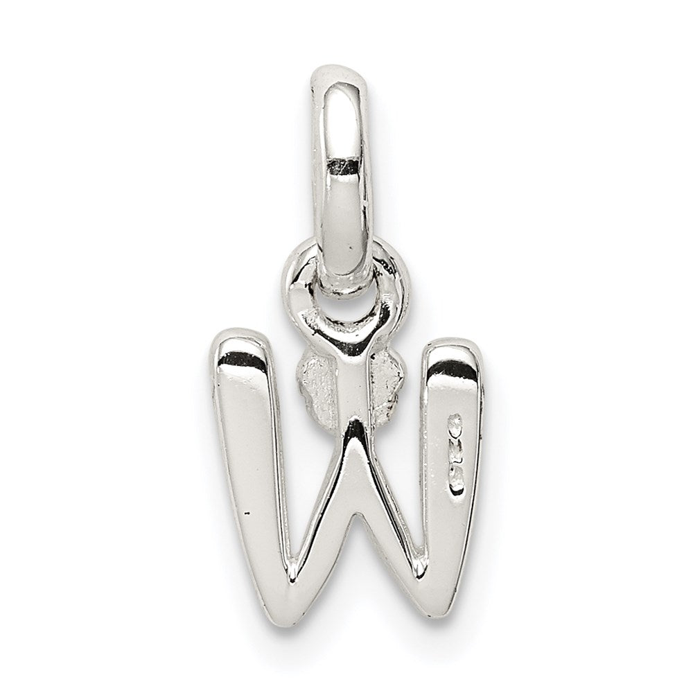 Sterling Silver Letter W with Enamel Pendant QC7935W