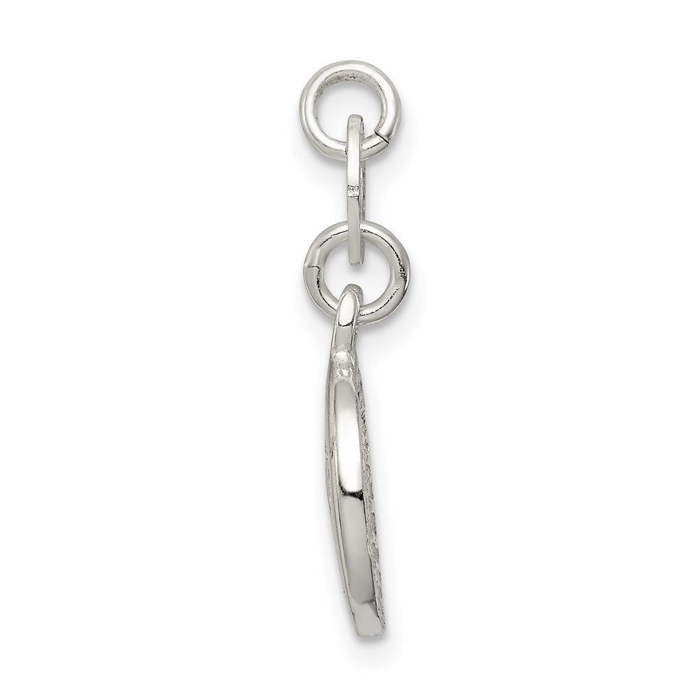 Sterling Silver Round Paw Print Pendant QC7938