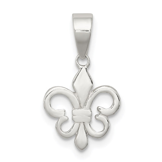 Sterling Silver Polished Fleur De Lis Pendant QC8110
