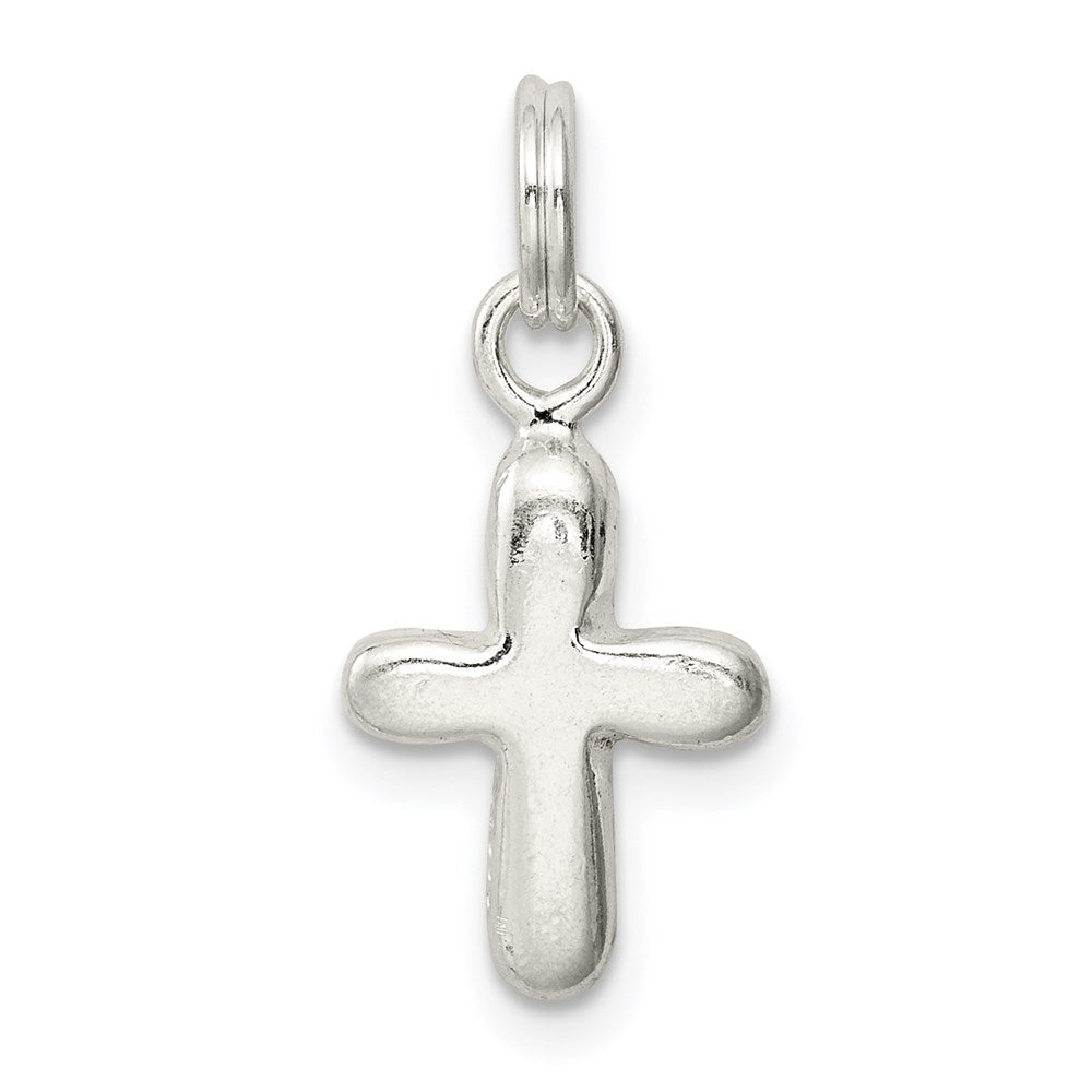 Sterling Silver Polished Cross Charm QC8118