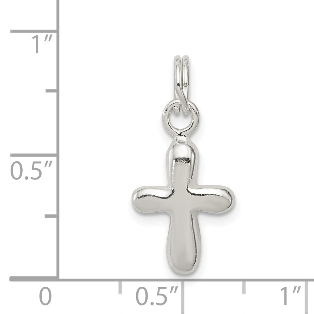 Sterling Silver Polished Cross Charm QC8118