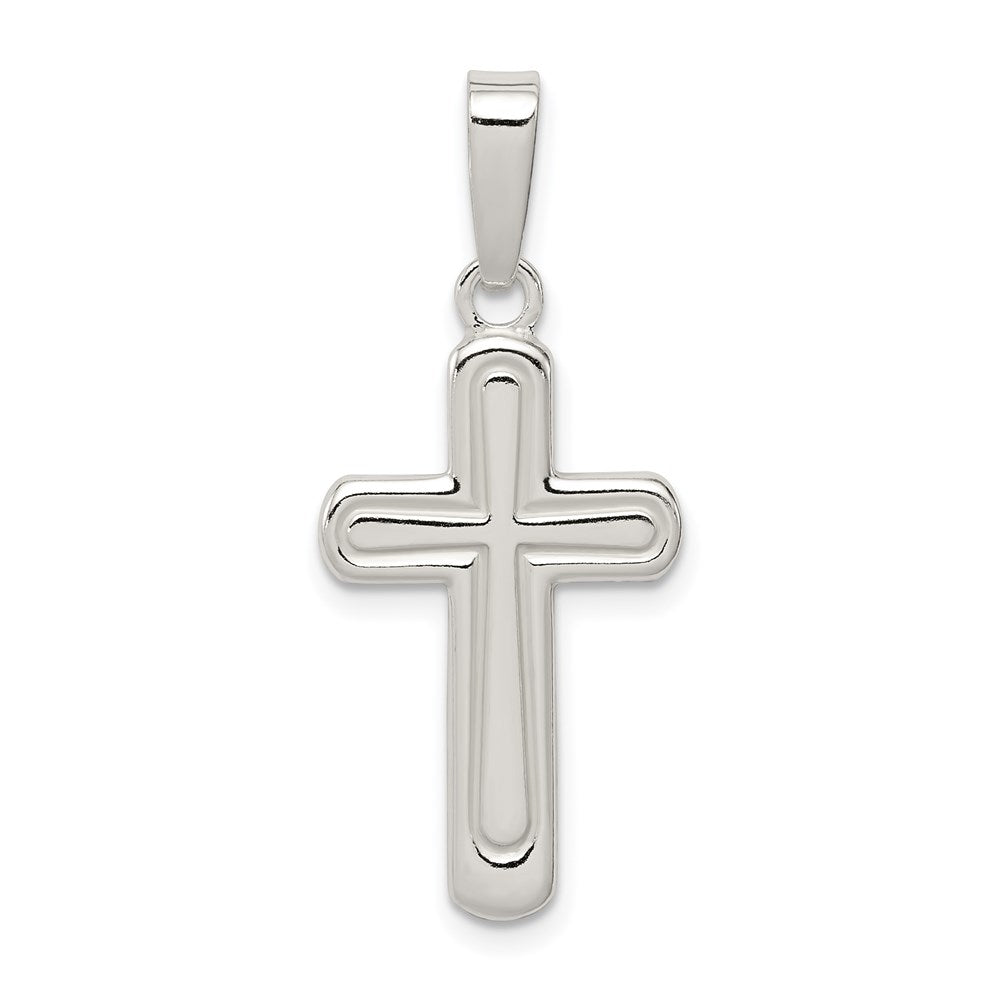 Sterling Silver Polished Cross Pendant QC8119