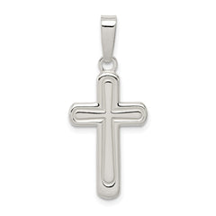 Sterling Silver Polished Cross Pendant QC8119