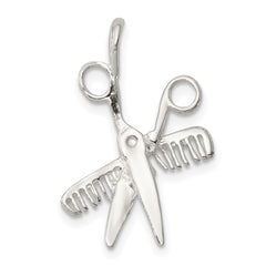 Sterling Silver Comb & Scissors Charm QC811