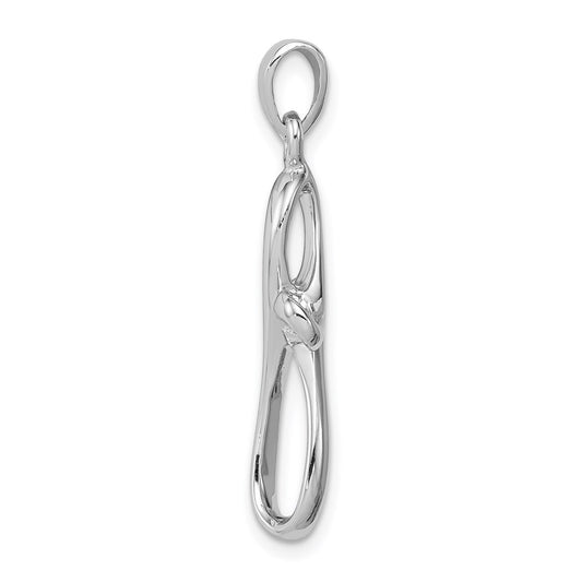 Sterling Silver Rhodium-plated Polished Cross Pendant QC8121