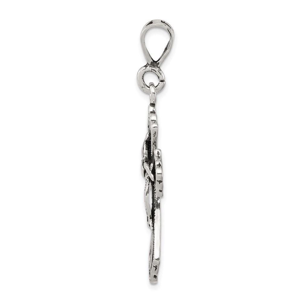Sterling Silver Antiqued Cross Pendant QC8128