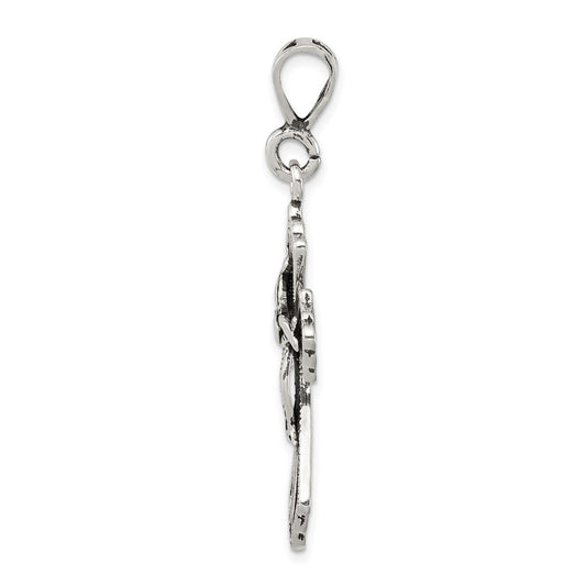 Sterling Silver Antiqued Cross Pendant QC8128