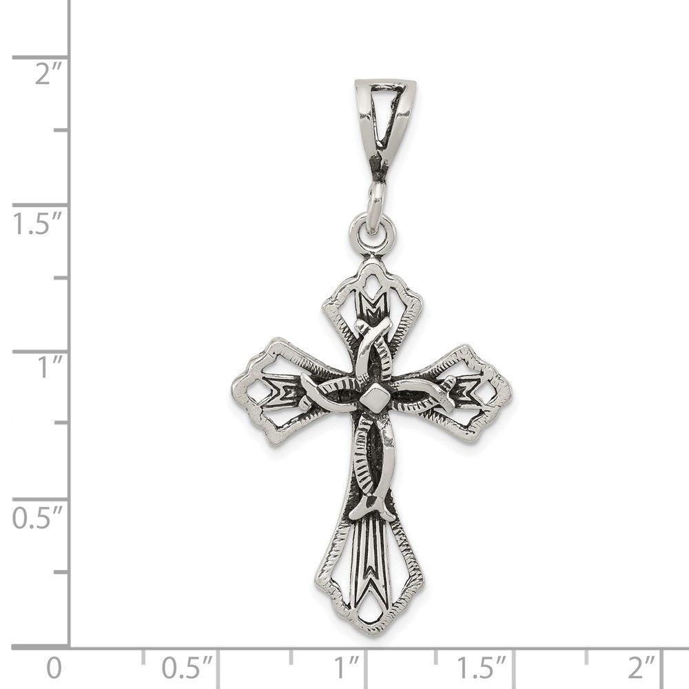 Sterling Silver Antiqued Cross Pendant QC8128