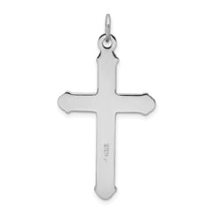 Sterling Silver, Gold-tone, Blk Rhod Criss Cross Design Cross Pendant QC8129