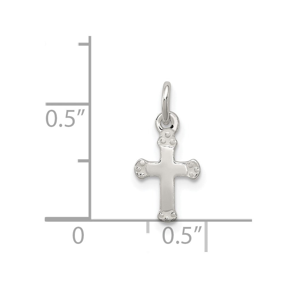 Sterling Silver Polished Cross Charm QC8148