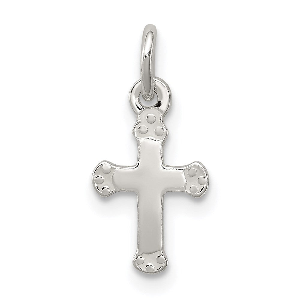 Sterling Silver Polished Cross Charm QC8148