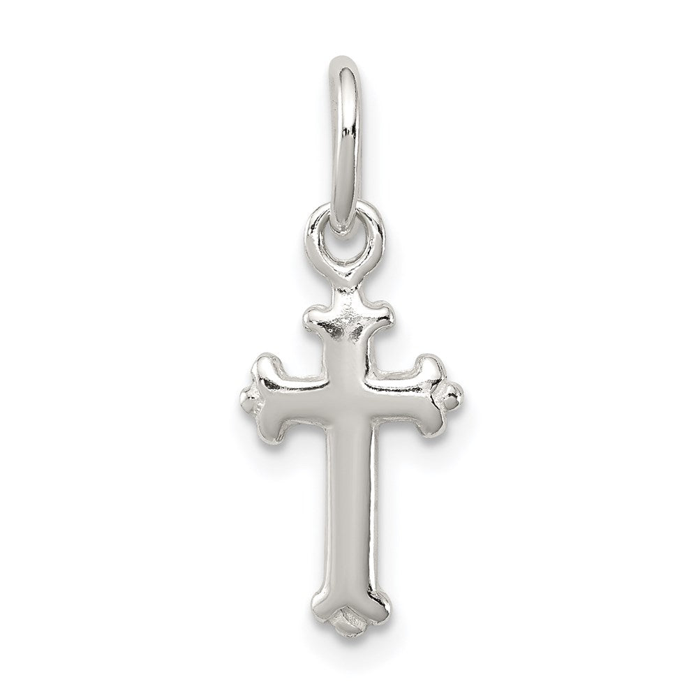Sterling Silver Polished Cross Charm QC8149