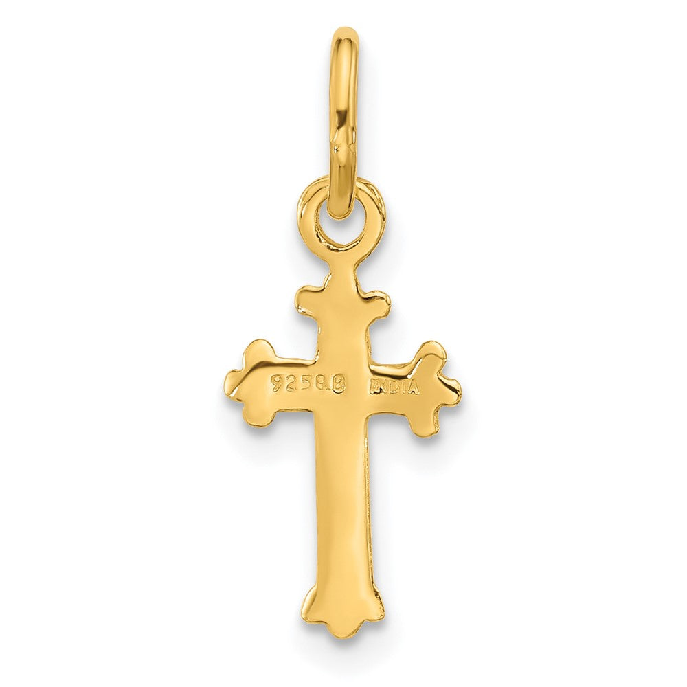 Sterling Silver Gold-tone Polished Small Cross Pendant QC8149GP