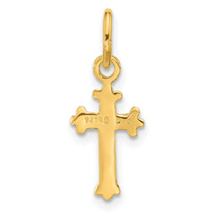 Sterling Silver Gold-tone Polished Small Cross Pendant QC8149GP