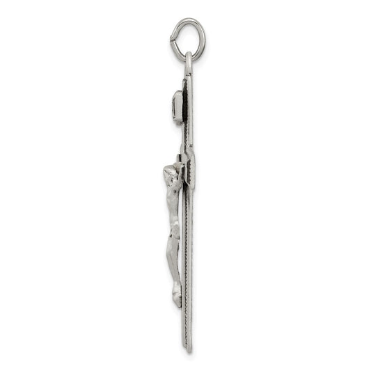 Sterling Silver INRI Crucifix Cross w/ Prayer Pendant QC8289