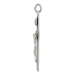 Sterling Silver INRI Crucifix Cross w/ Prayer Pendant QC8289