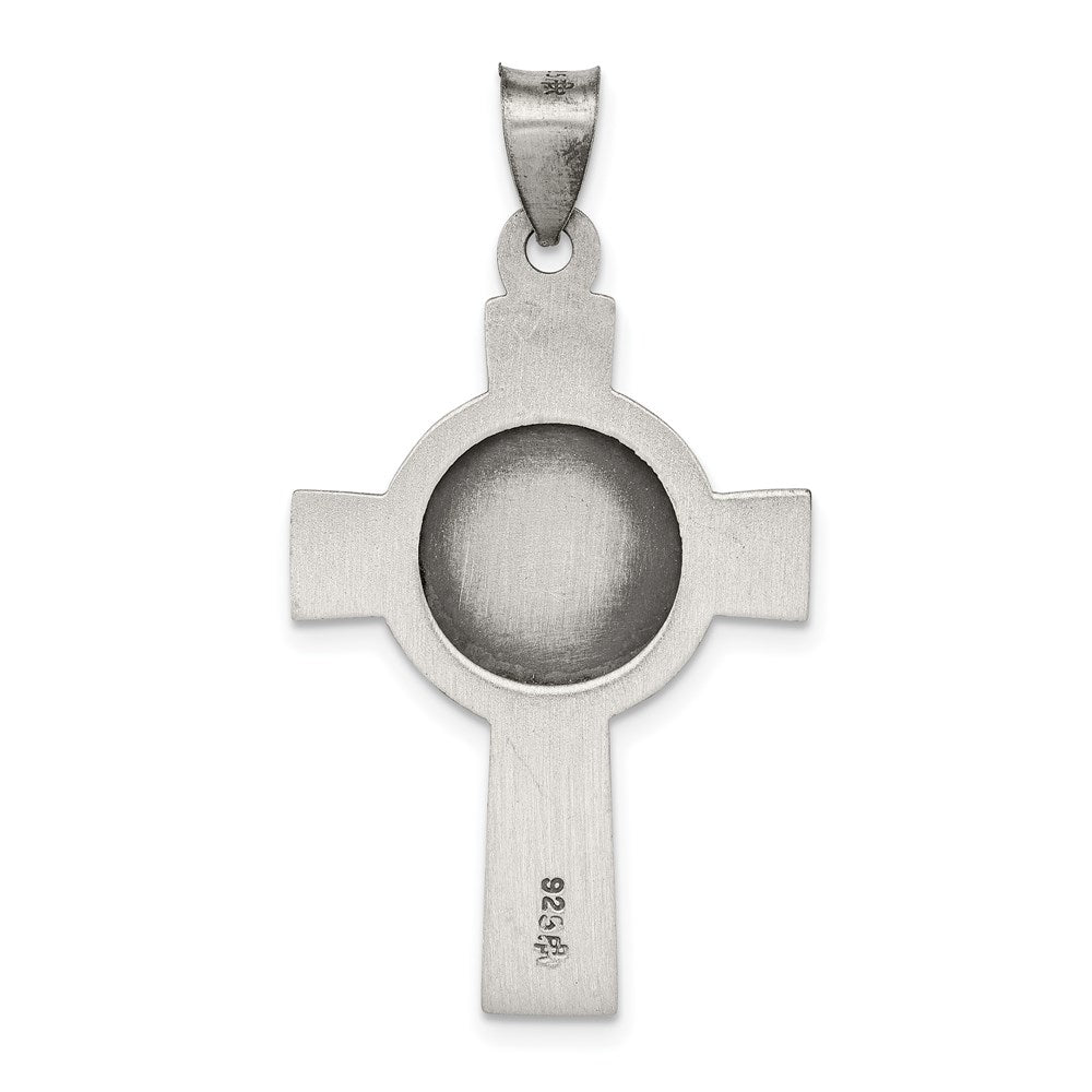Sterling Silver Antiqued, Textured and Polished St. Michael Pendant QC8381