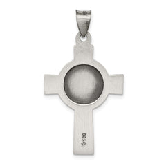 Sterling Silver Antiqued, Textured and Polished St. Michael Pendant QC8381