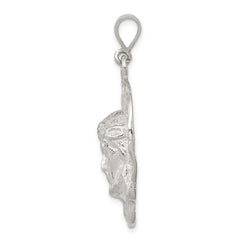Sterling Silver Polished & Textured Jesus Head Pendant QC8384