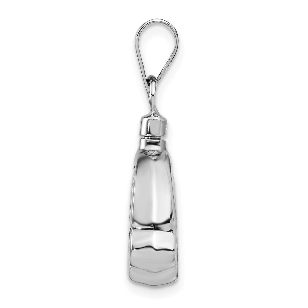 Sterling Silver Rhodium-plated Polished Puppy Paw Ash Holder Pendant QC8397