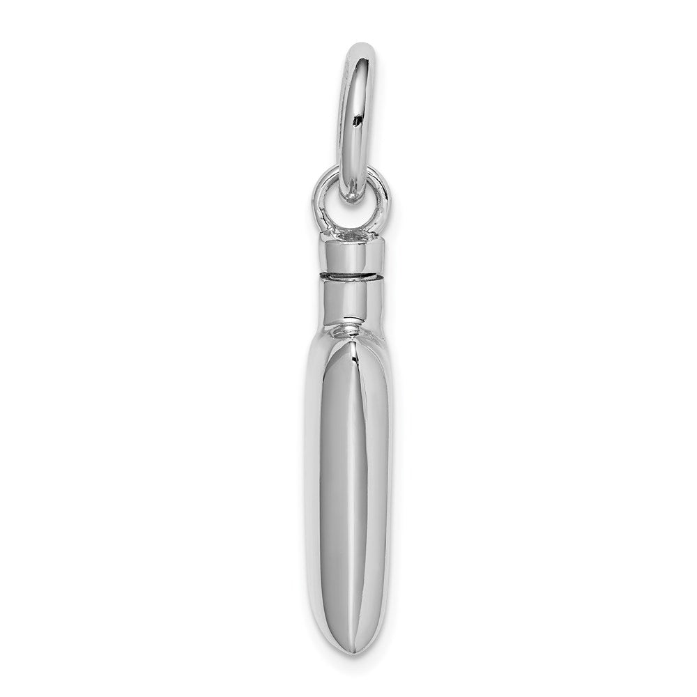 Sterling Silver Rhodium-plated Polished Rectangular Ash Holder Pendant QC8398