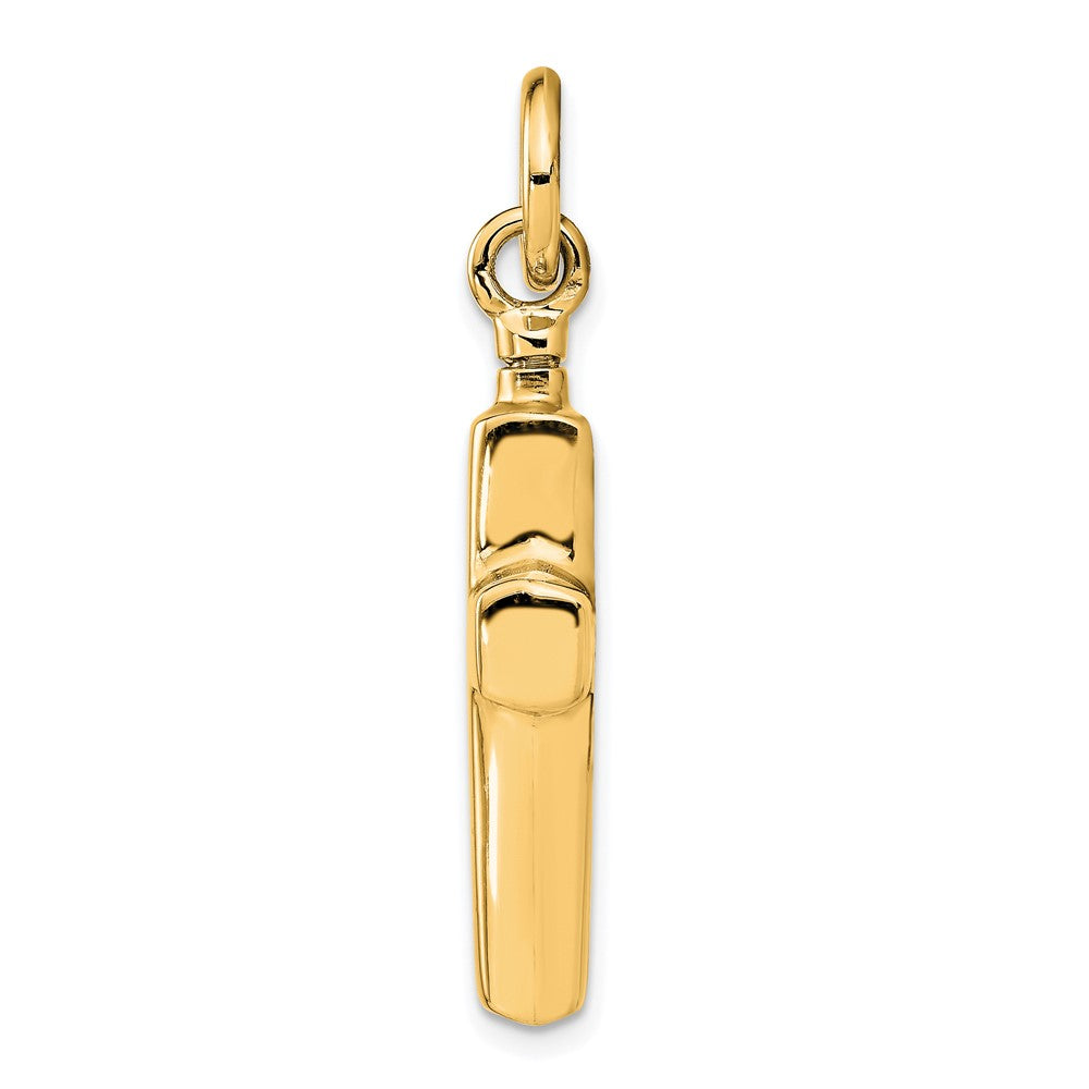 Sterling Silver Gold-tone Polished Cross Ash Holder Pendant QC8399GP