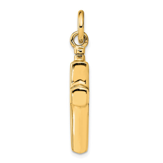 Sterling Silver Gold-tone Polished Cross Ash Holder Pendant QC8399GP