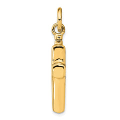 Sterling Silver Gold-tone Polished Cross Ash Holder Pendant QC8399GP