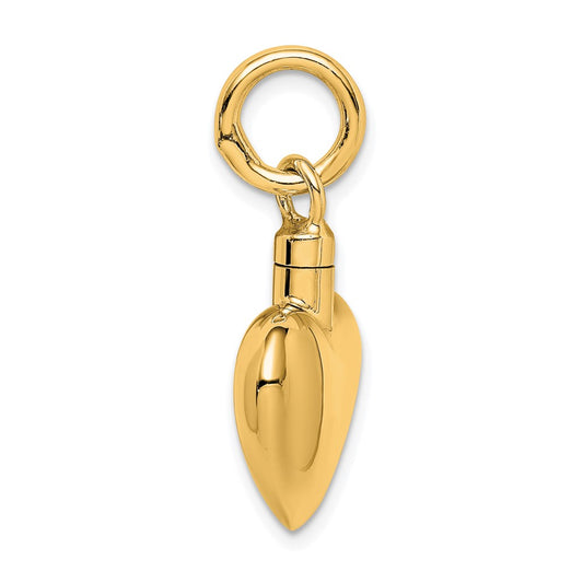 Sterling Silver Gold-tone Polished Puffy Heart Ash Holder Pendant QC8400GP