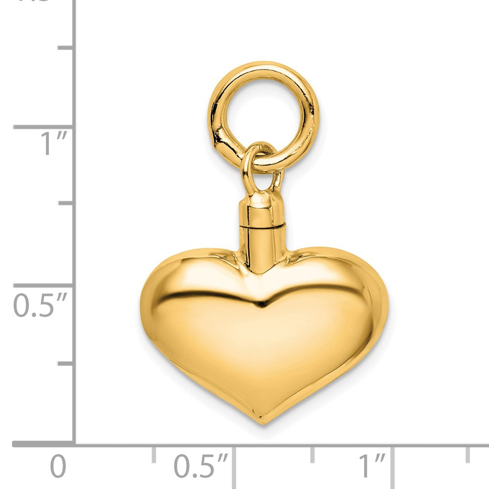 Sterling Silver Gold-tone Polished Puffy Heart Ash Holder Pendant QC8400GP