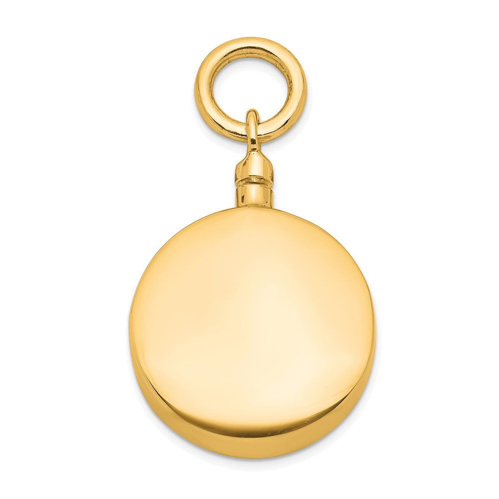 Sterling Silver Gold-tone Polished Round Ash Holder Pendant QC8402GP