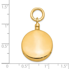 Sterling Silver Gold-tone Polished Round Ash Holder Pendant QC8402GP