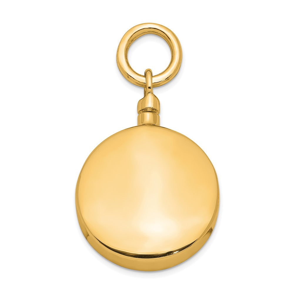 Sterling Silver Gold-tone Polished Round Ash Holder Pendant QC8402GP