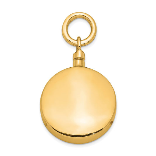 Sterling Silver Gold-tone Polished Round Ash Holder Pendant QC8402GP