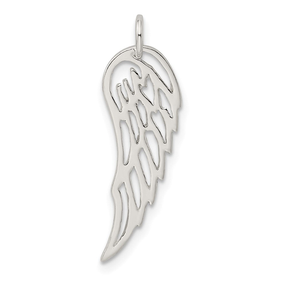 Sterling Silver Polished Angel Wing Charm QC8419