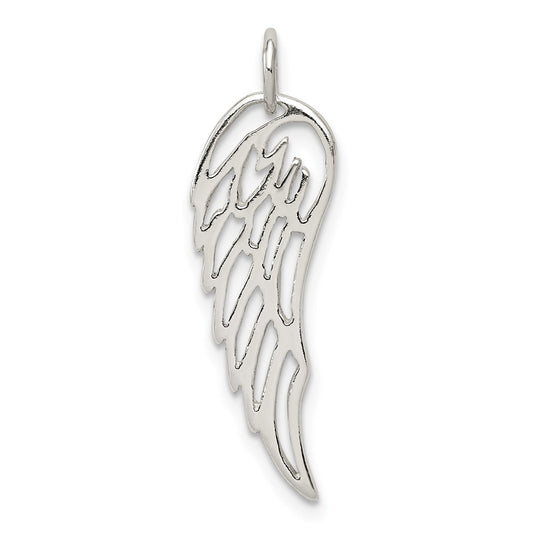 Sterling Silver Polished Angel Wing Charm QC8419
