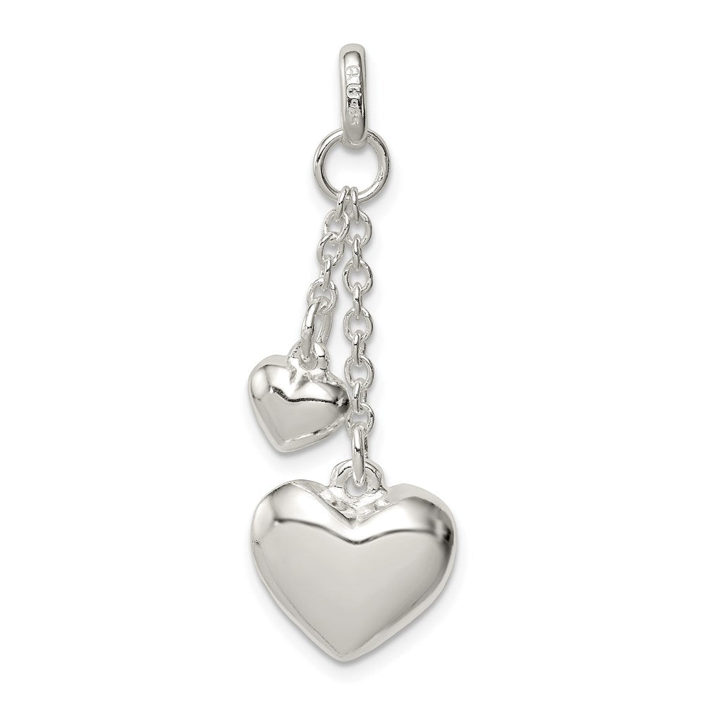 Sterling Silver Polished Puffed Heart Pendant QC8461