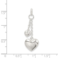 Sterling Silver Polished Puffed Heart Pendant QC8461