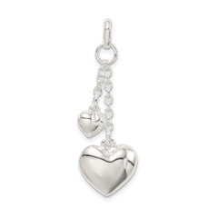 Sterling Silver Polished Puffed Heart Pendant QC8461
