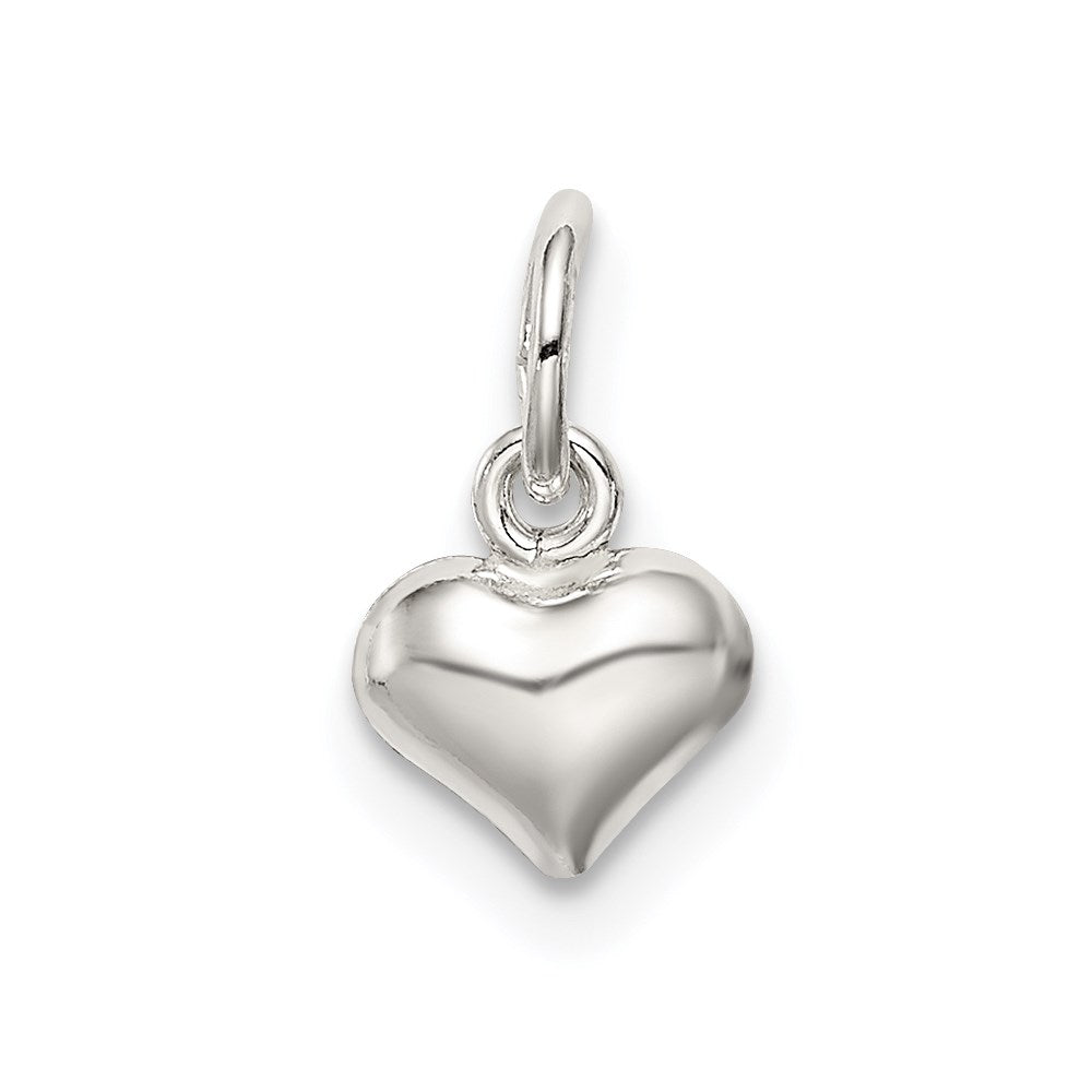 Sterling Silver Polished Puff Heart Charm QC8465