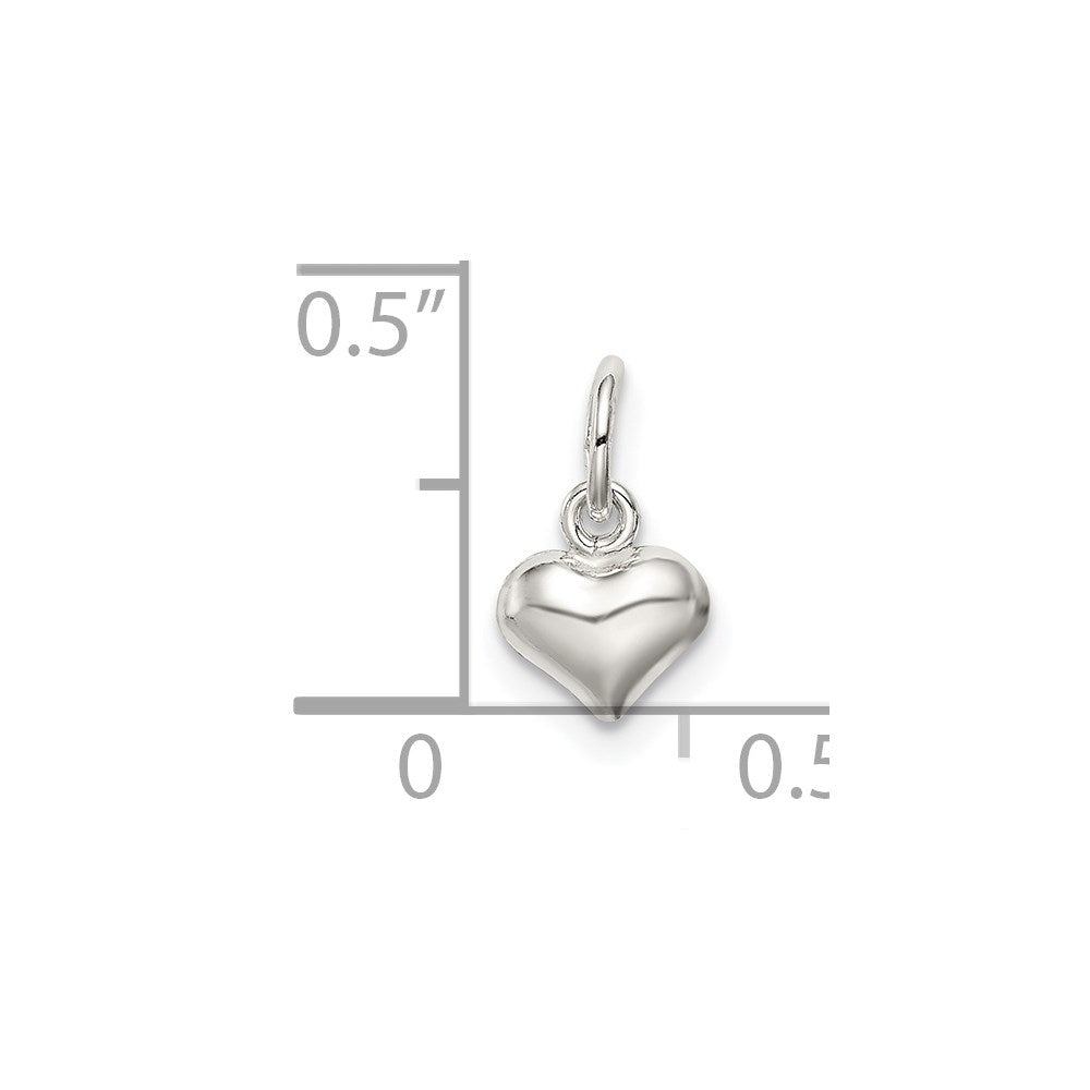 Sterling Silver Polished Puff Heart Charm QC8465