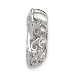 Sterling Silver Platinum-plated Polished Vibrant CZ Star of David Pendant QC8998