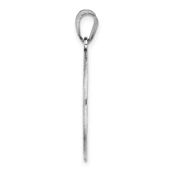 Sterling Silver Rhodium-plated Fancy Script Letter F Initial Pendant QC8999F