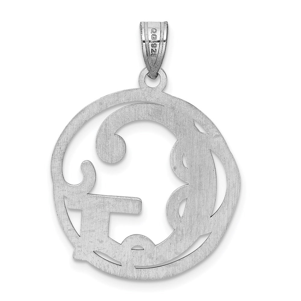 Sterling Silver Rhodium-plated Fancy Script Letter G Initial Pendant QC8999G