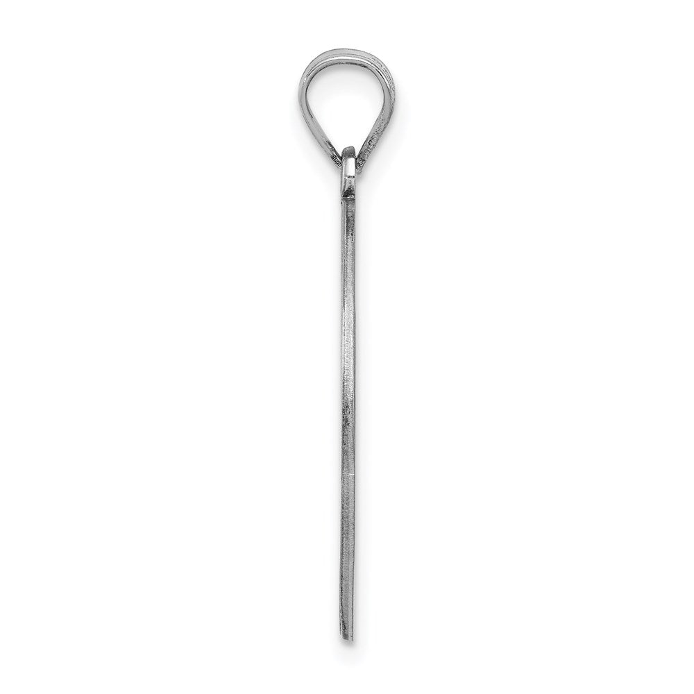 Sterling Silver Rhodium-plated Fancy Script Letter I Initial Pendant QC8999I