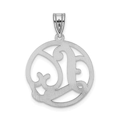 Sterling Silver Rhodium-plated Fancy Script Letter L Initial Pendant QC8999L