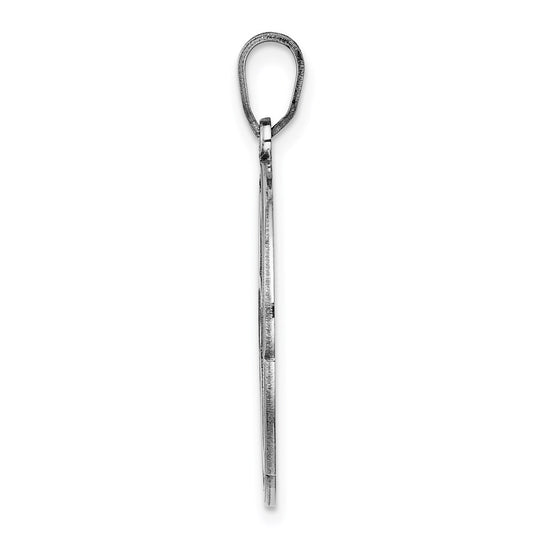 Sterling Silver Rhodium-plated Fancy Script Letter O Initial Pendant QC8999O
