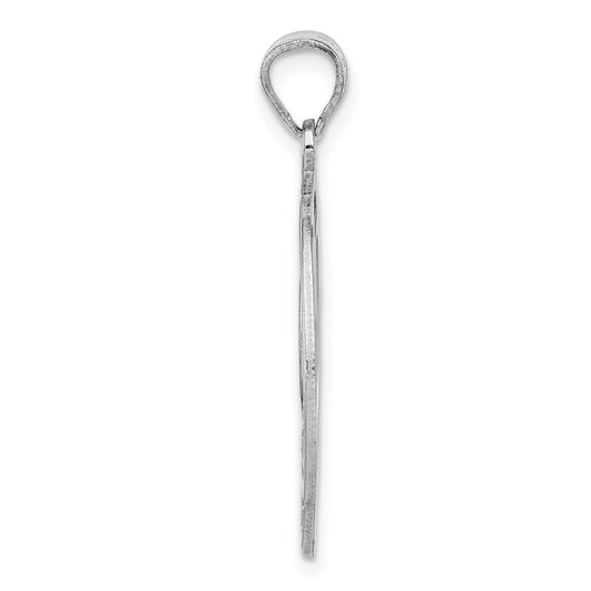 Sterling Silver Rhodium-plated Fancy Script Letter P Initial Pendant QC8999P