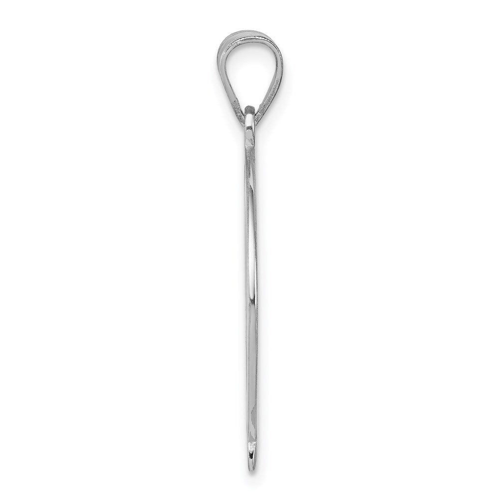 Sterling Silver Rhodium-plated Fancy Script Letter Q Initial Pendant QC8999Q