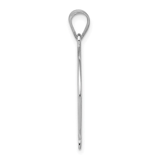 Sterling Silver Rhodium-plated Fancy Script Letter Q Initial Pendant QC8999Q